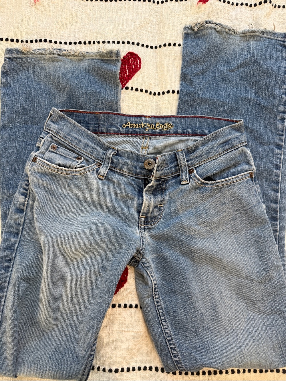 Y2K 2000s LOW RISE American Eagle Outfitters Women’s Light Blue Boot Cut Jeans
